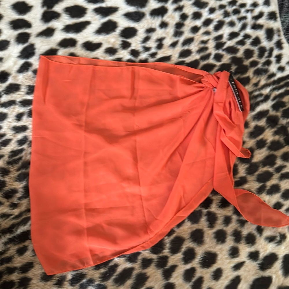 NWT Orange Sarong Coverup Skirt
